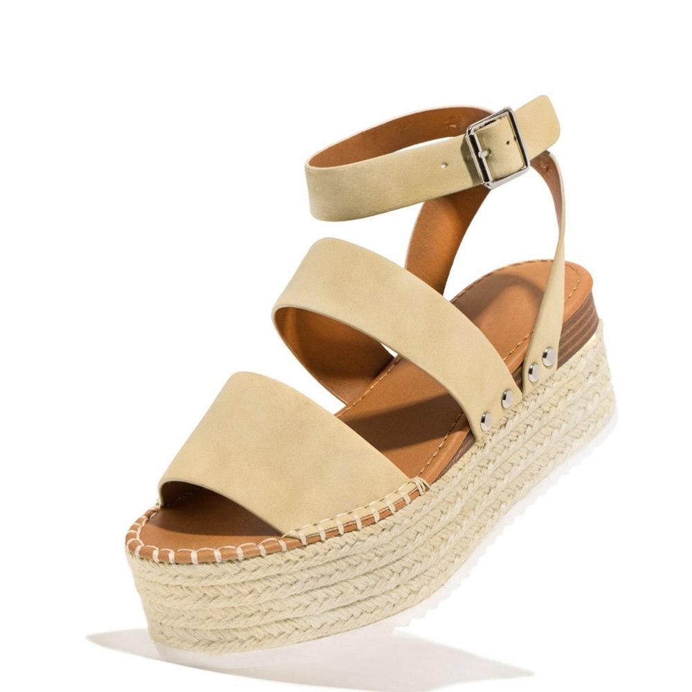 NEW š„ Platform Wedge High Heel Espadrille Sandals - Picture 3 of 7